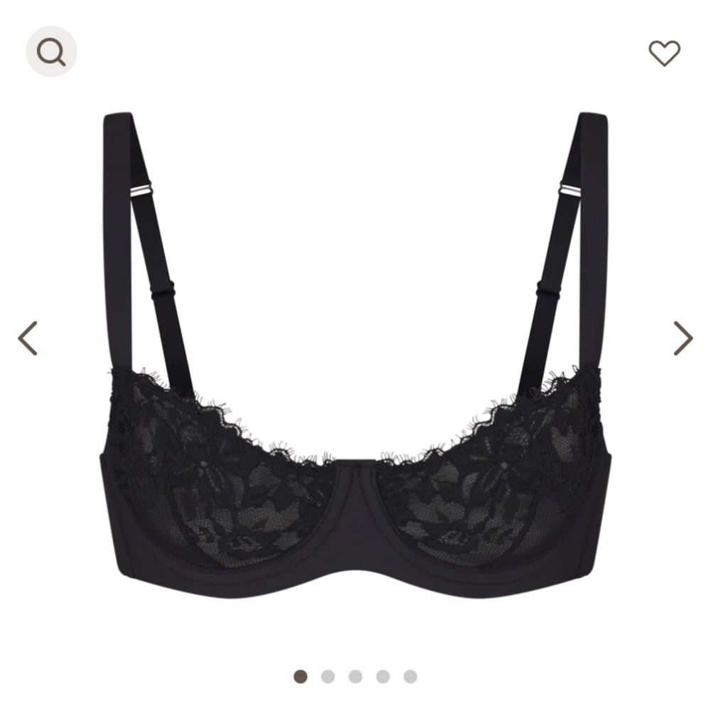 SKIMS LACE UNLINED BALCONETTE BRA | ONYX